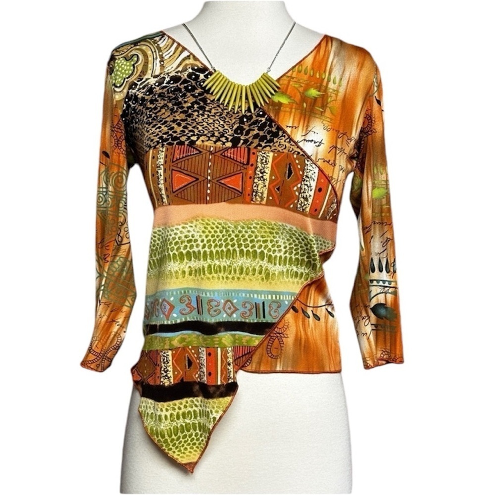 Caia Asymmetrical Multi Colored Top S